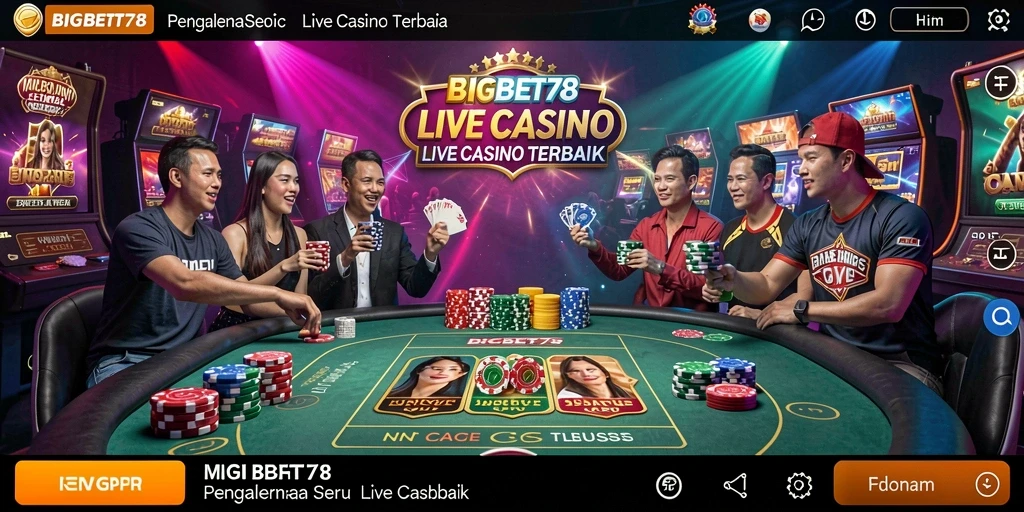 Tampilan gameplay menarik di aplikasi BIGBET78 untuk Live Casino.