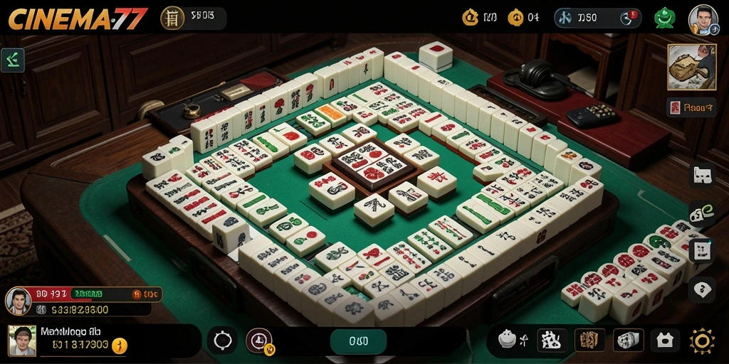 Screenshot utama CINEMA77 menampilkan aksi gameplay Mahjong yang mendebarkan.