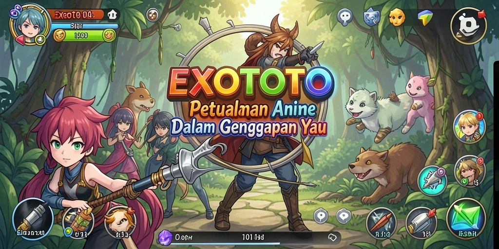 Gameplay seru dalam EXOTOTO menampilkan karakter Anime ikonik.