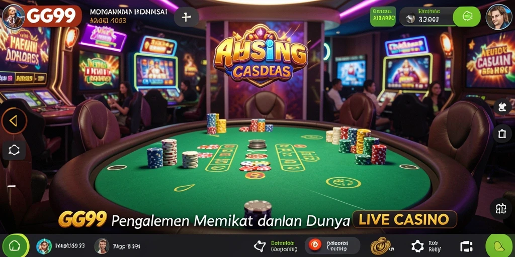Tampilan gameplay Live Casino GG99 yang menarik dan interaktif.
