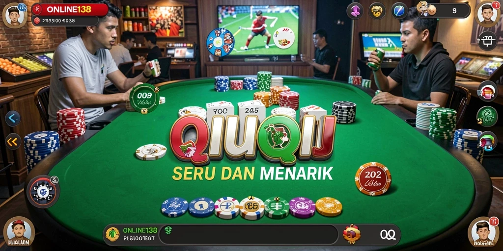 Tampilan gameplay seru dari aplikasi QiuQiu ONLINE138.