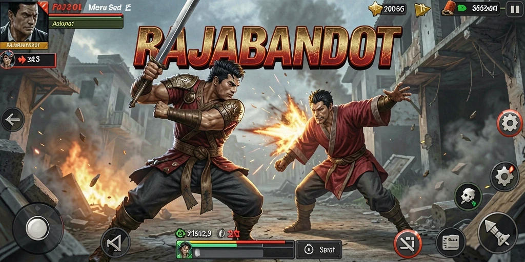 Tampilan gameplay RAJABANDOT yang menegangkan dan seru.