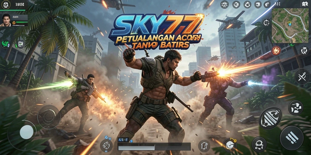 Tampilan menegangkan dari gameplay aksi SKY77 yang mendebarkan.