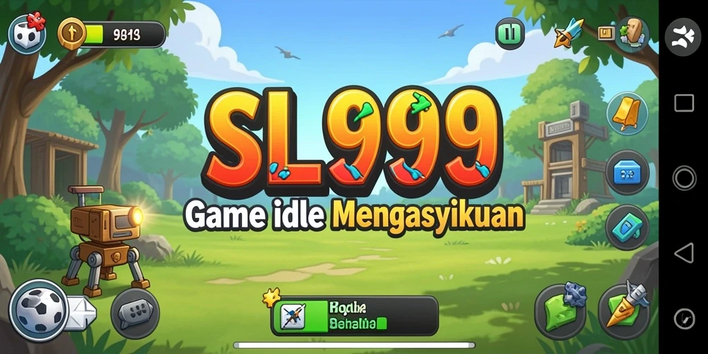Screenshot gameplay SL999 menampilkan karakter sedang mengumpulkan sumber daya.